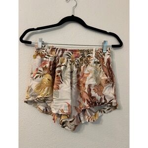Rip Curl Smocked‎ Waist Shorts Tropical Floral Print Womens Size Small